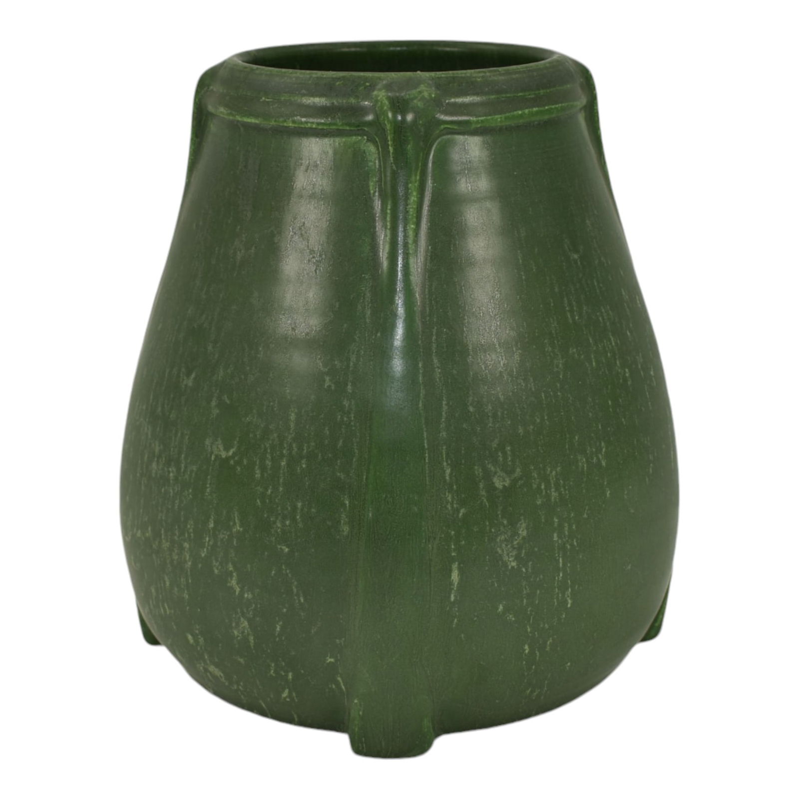 Ephraim Faience 2003 Hand Made Pottery Oak Park Buttressed Matte Green Vase 014 (1 of 6)
