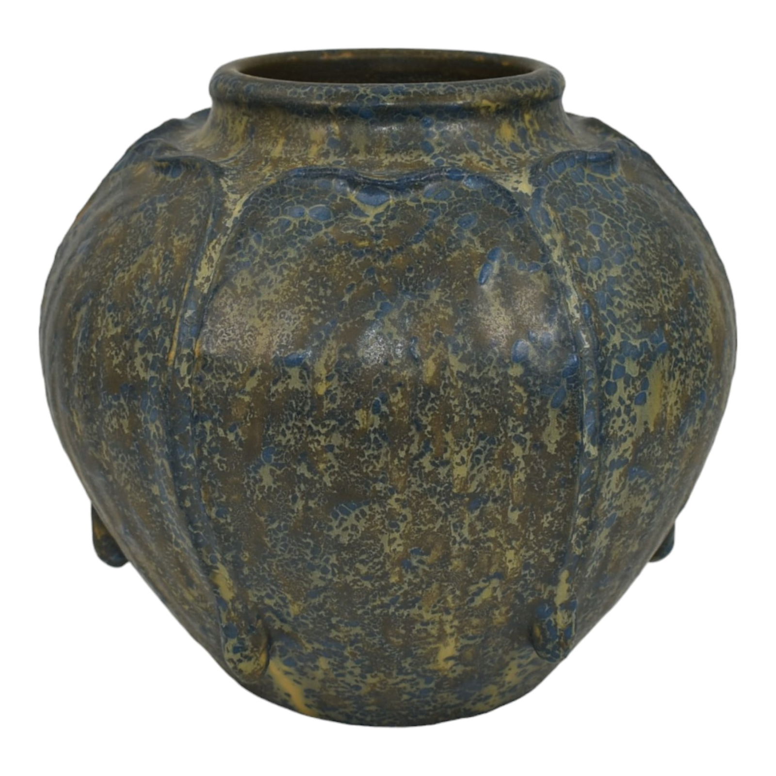 Ephraim Faience 2005 Hand Made Pottery Mottled Blue Osage Ceramic Vase 115 (1 of 6)