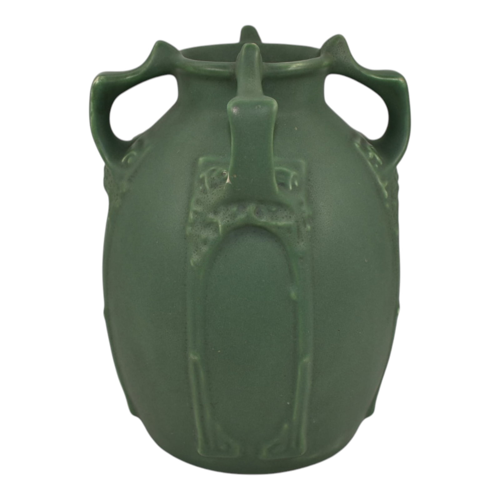 Julius Dressler Austrian Art Nouveau Pottery Matte Green Secessionist Vase 1103 (1 of 6)
