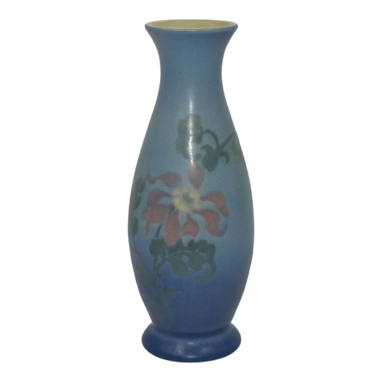 Rookwood 1921 Vintage Art Pottery Blue Floral Vellum Bud Vase 357F McDonald (1 of 6)