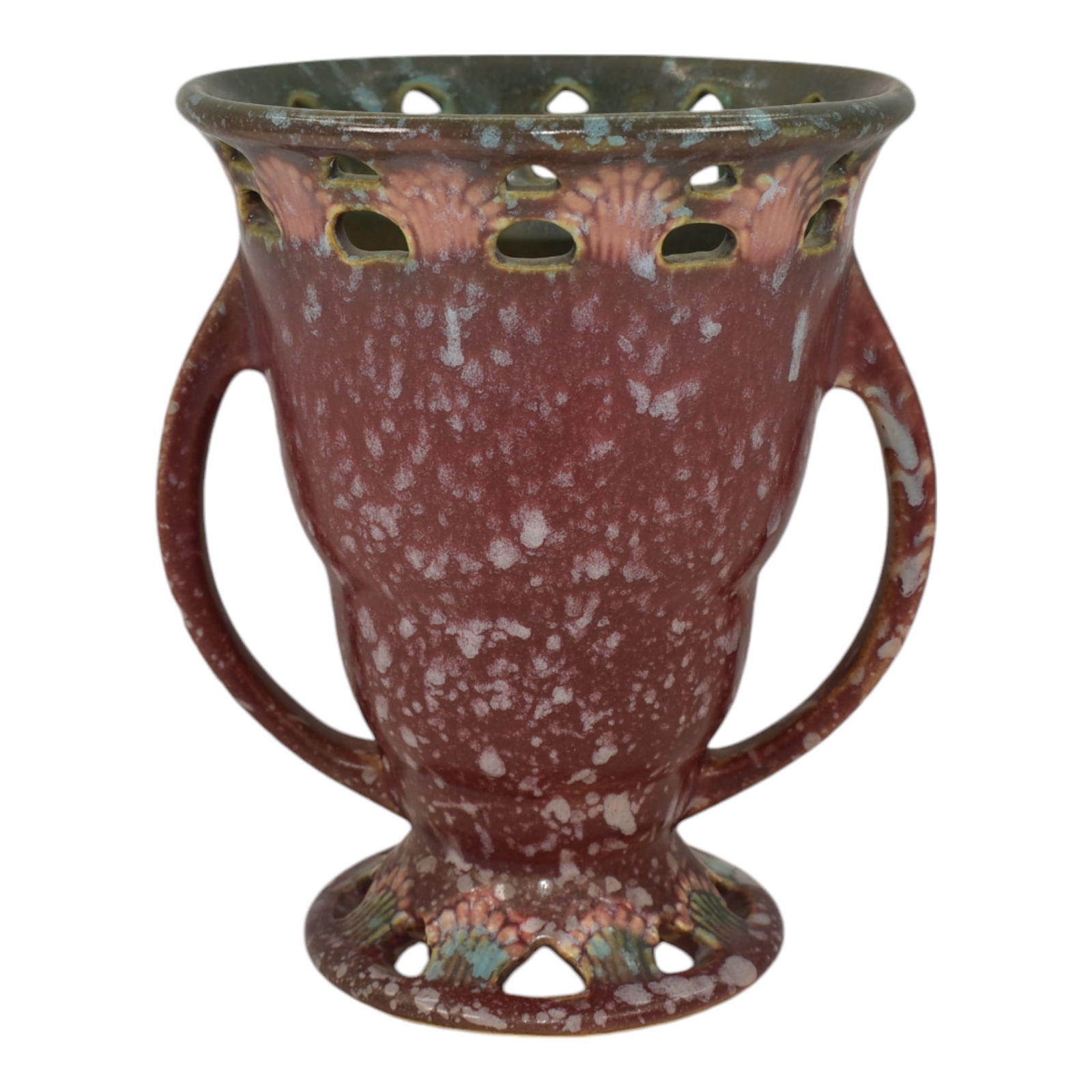 Roseville Ferella Red 1930 Vintage Art Deco Pottery Ceramic Flower Vase 502-6 (1 of 6)