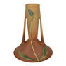 Roseville Futura Tan 1928 Vintage Art Pottery Two Pole Bud Vase 422-6