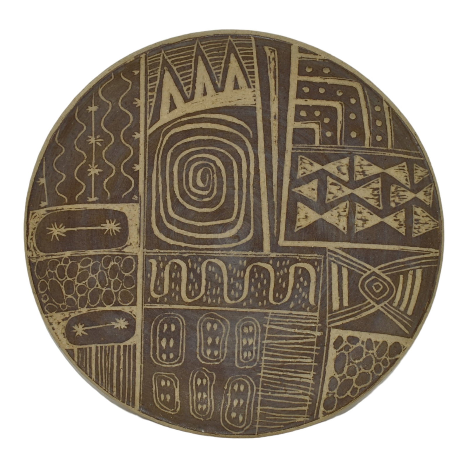 Studio Art Vintage Pottery Hand Made Stoneware Charger Plate Fisher (1 of 6)