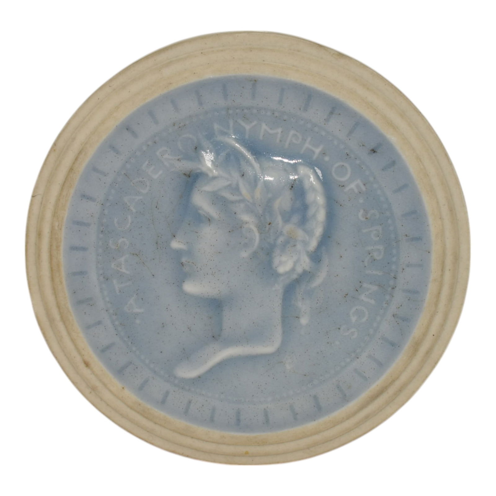 University City 1910s Vintage Art Pottery Blue Nymph Of Springs Wall Art Tile (1 of 6)