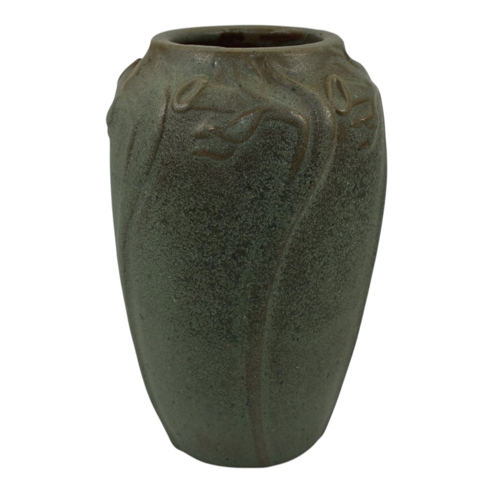 Van Briggle 1907-1912 Vintage Arts And Crafts Pottery Blue Green Floral Vase 654 (1 of 6)