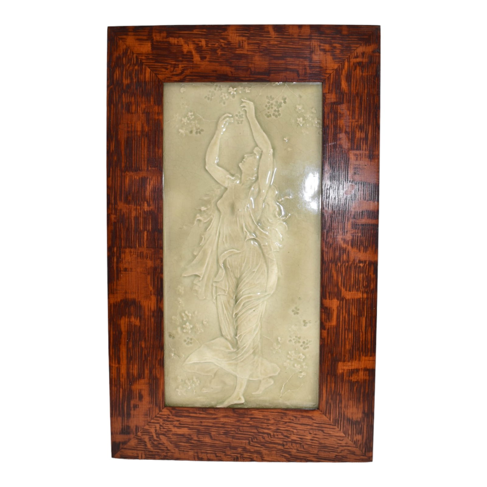 American Encaustic Tile Company AETCO Vintage Pottery Grecian Woman Framed Tile (1 of 6)