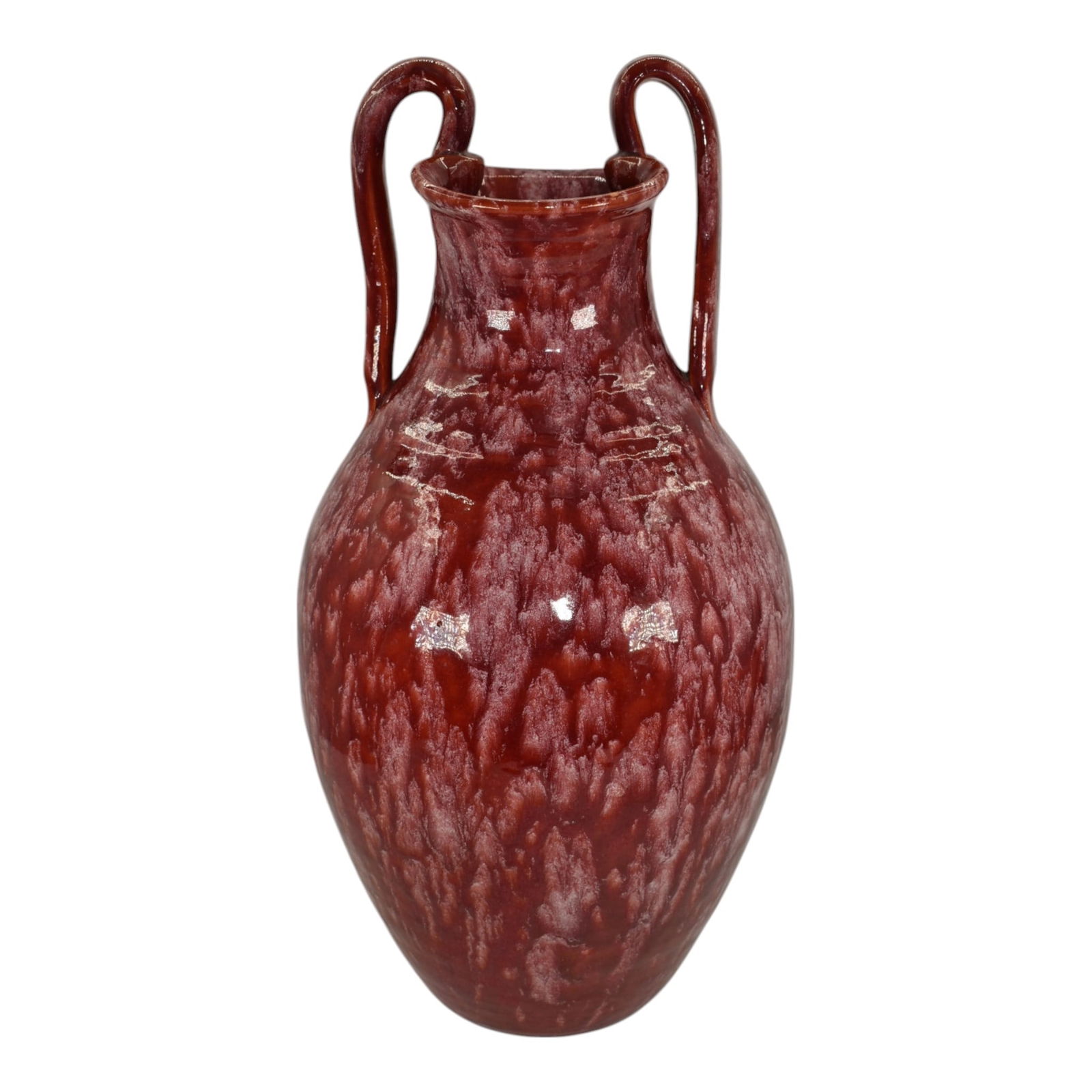 Cole Carolina Southern Art Pottery Mottled Chrome Red Ceramic Floor Vase (1 of 6)