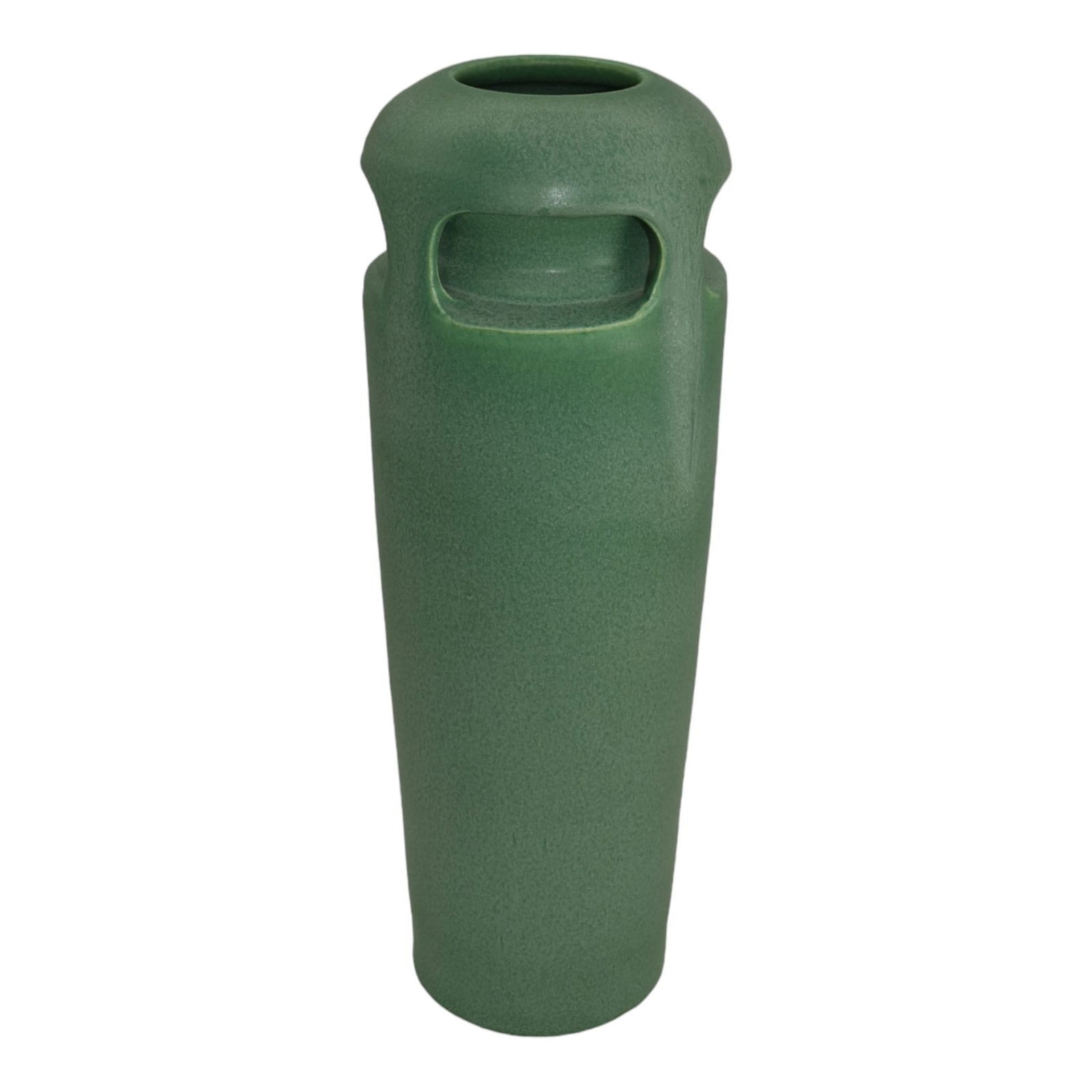 Ephraim Faience 2001 Hand Made Pottery Matte Green Four Buttress Reticulated Ceramic Vase 807 (1 of 6)