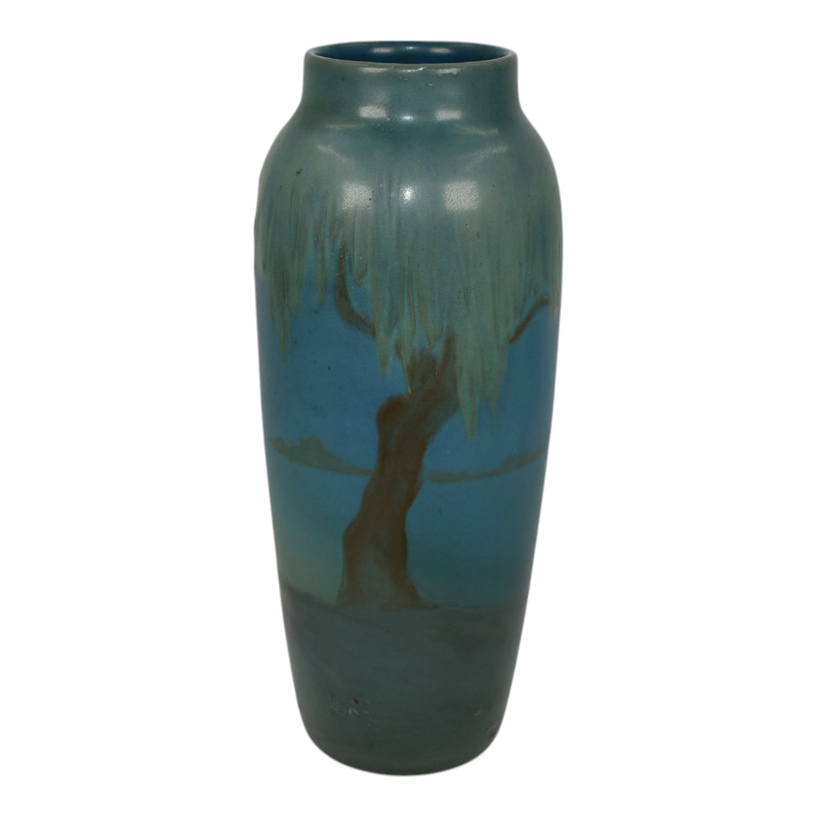 Rookwood 1920 Vintage Art Pottery Blue Green Scenic Landspace Vase 907E Toohey: Spend $2000 in this auction and your shipping is free. Rookwood 1920 Vintage Art Pottery Blue Green Scenic Landspace Vase 907E Toohey. Beautiful and rare hand painted matte glaze blue-green landscape 