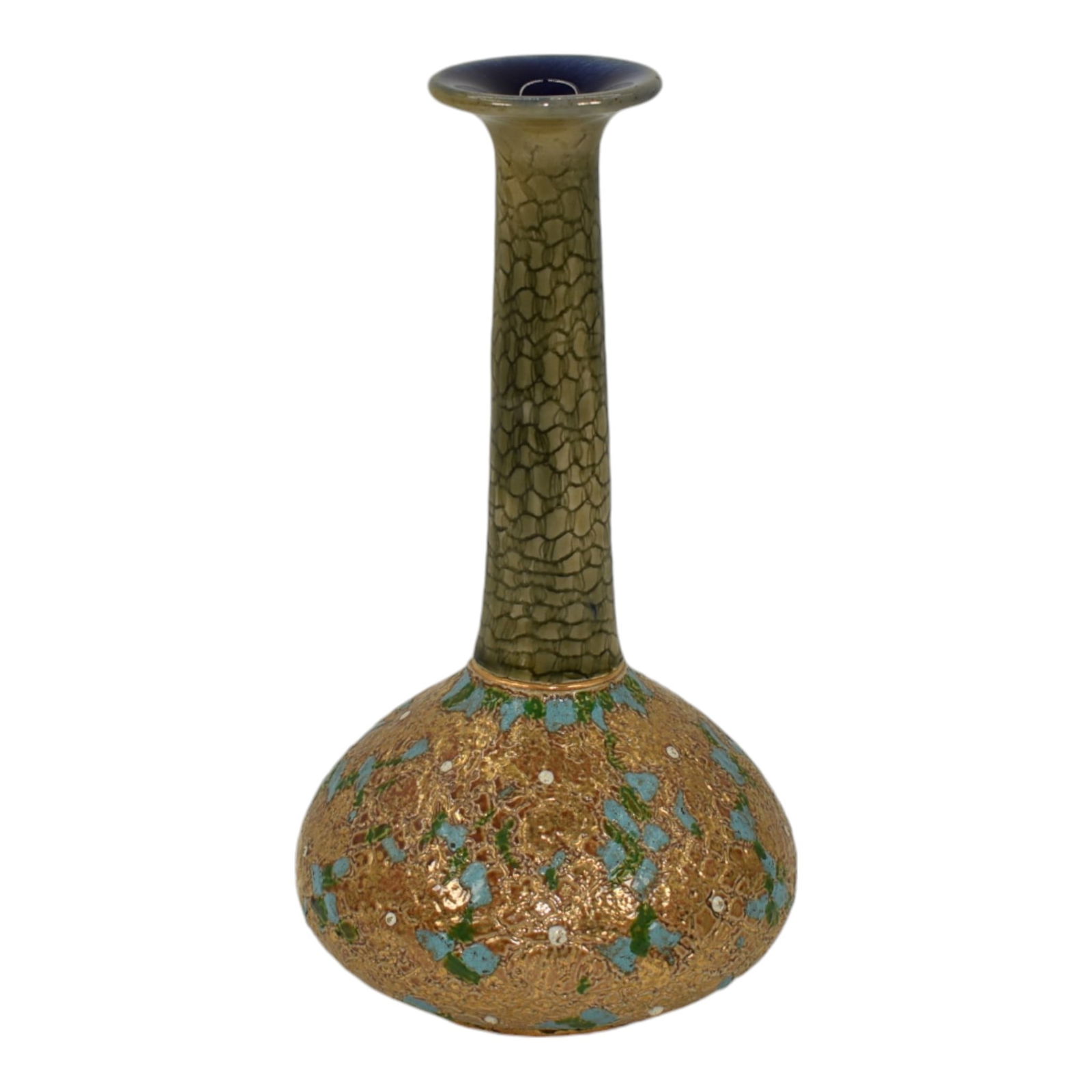 Royal Doulton Slaters Chine Ware English Vintage Pottery Gold Ceramic Bud Vase (1 of 6)