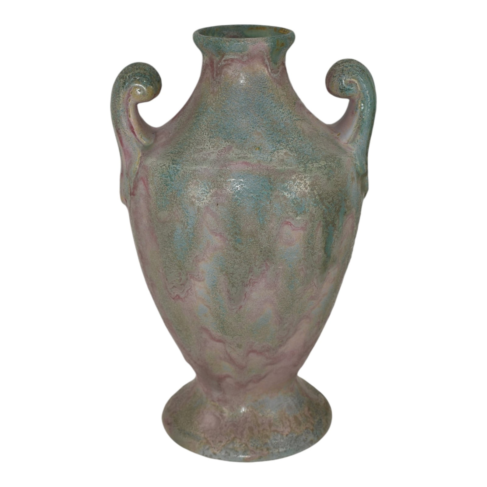 Burley Winter 1930s Vintage Arts Pottery Green and Purple Mottled Scroll Vase 9: Spend $2000 in this auction and your shipping is free. Burley Winter 1930s Vintage Arts Pottery Green and Purple Mottled Scroll Vase 9. Tall arts and crafts vase with nice mottled glaze and scroll han