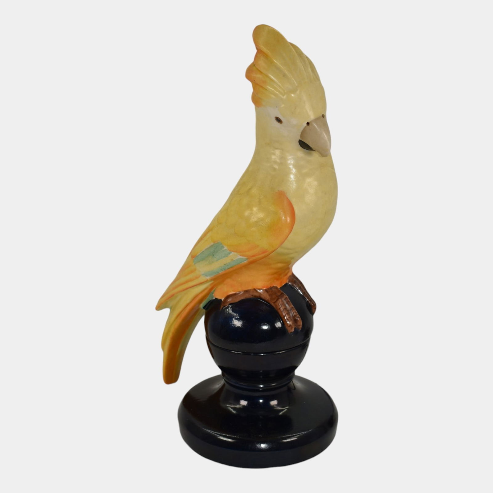 Fulper Vintage Art Deco Pottery Yellow Parrot Blue Perfume Lamp (1 of 6)