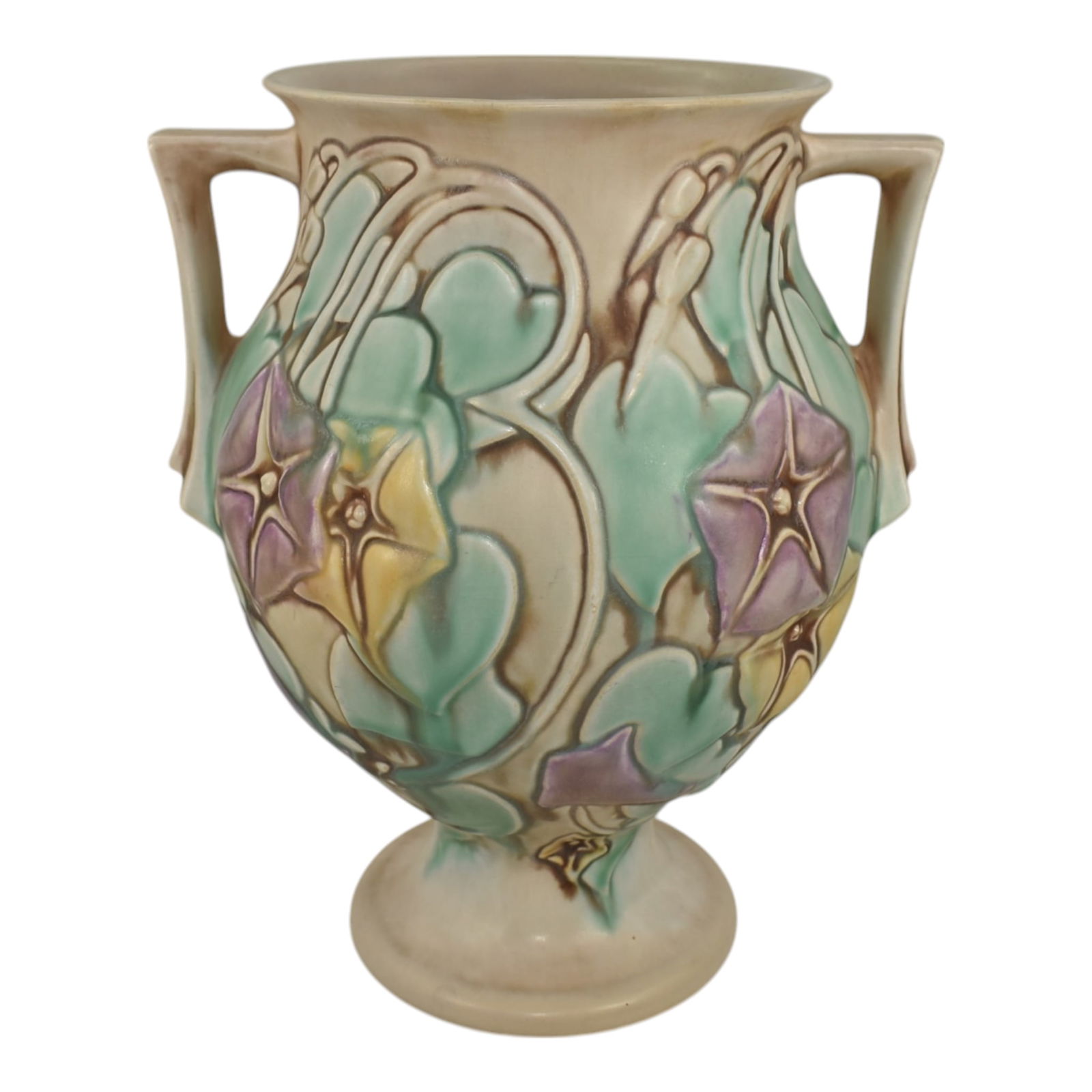 Roseville Morning Glory White 1935 Vintage Art Deco Pottery Ceramic Vase 728-9 (1 of 6)