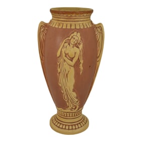 Brush McCoy Vestal Duo Tone 1933 Vintage Pottery Nude Figural Vase 729
