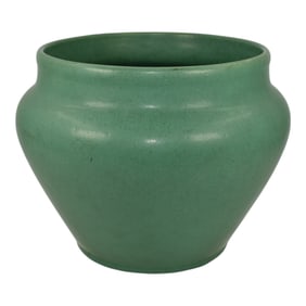 American Vintage Arts And Crafts Pottery Matte Green Jardiniere Planter