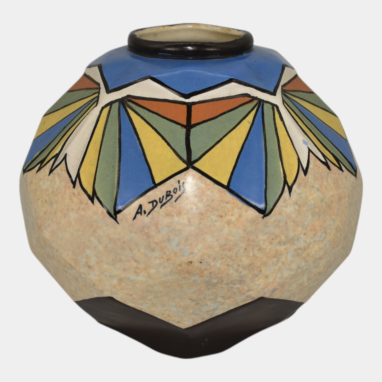 Antoine Dubois Belgium Vintage Art Pottery Art Deco Designed Bulbous Vase (1 of 6)