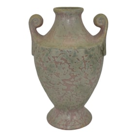 Burley Winter 1930s Vintage Art Deco Pottery Scroll Vase 9E