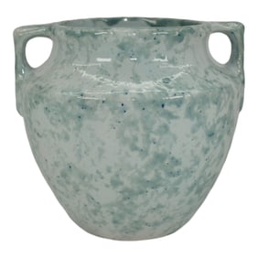 Burley Winter 1930s Vintage Art Pottery Mottled Blue Vase 43