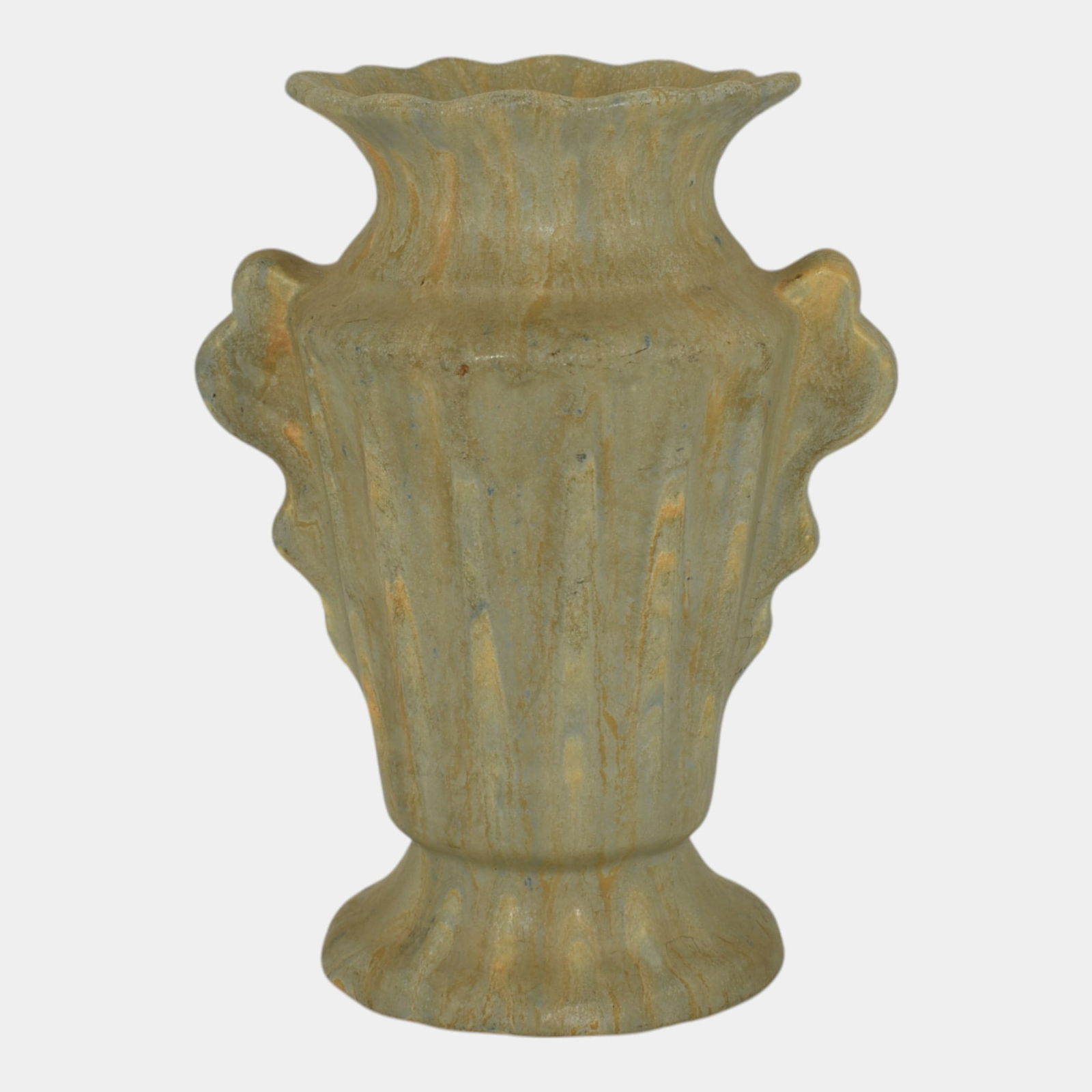 Camark 1920s Vintage Art Deco Pottery Green Handled Ceramic Vase (1 of 6)