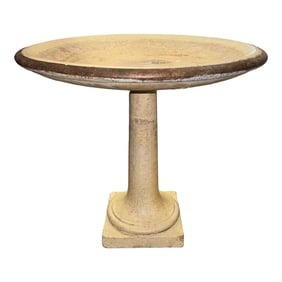 Chicago Crucible Gates Pottery Vintage Concrete Birdbath Metal Band