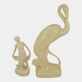 Cowan Pottery Flamingo and Dancing Woman Figurine