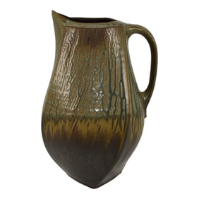 Ellen Shankin Studio Art Pottery Hand Made Brown Green Ceramic Pitcher