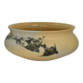 Rookwood 1885 Vintage Pottery Birds Dull Finish Bowl 82A Valentien