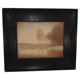 Rookwood 1917 Pottery Scenic Brown Tone Landscape Framed Plaque Hurley (1 of 8)