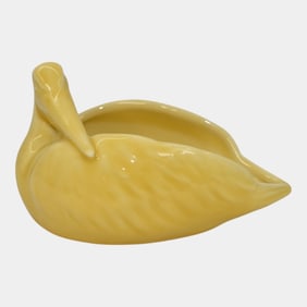 Rookwood 1922 Vintage Art Pottery Yellow Pelican Ceramic Tray Figurine 2601