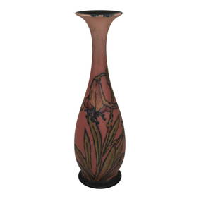 Rookwood 1923 Vintage Art Pottery Pink Vellum Fluted Ceramic Vase 2545C Tischler (1 of 6)