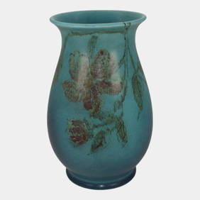 Rookwood 1924 Vintage Art Pottery Blue Vellum Floral Ceramic Vase 2782 Barrett (1 of 6)