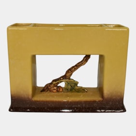 Roseville Artwood Yellow 1951 Vintage Mid Century Modern Pottery Planter 1055-9