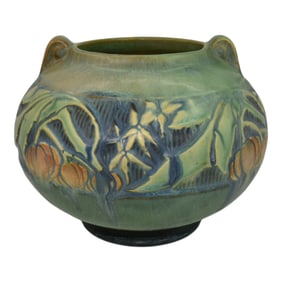 Roseville Baneda Green 1932 Vintage Arts And Crafts Pottery Ceramic Vase 235-5