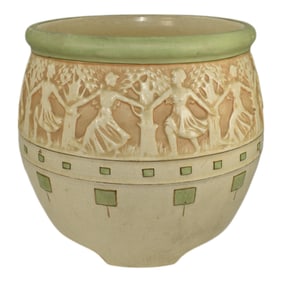 Roseville Cameo Ceramic Design Circa 1910 Art Pottery Jardiniere Planter 489-7