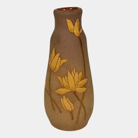 Roseville Fujiyama 1905 Pottery Yellow Floral Vase