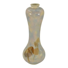 Weller Auroro 1897 Vintage Art Nouveau Pottery Iridescent Blue Ceramic Vase