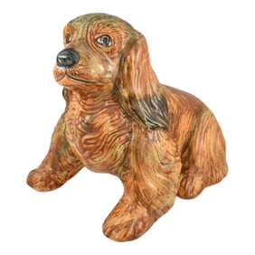 Weller Garden Ware Vintage 1920s Pottery Ceramic Spaniel Dog Statue