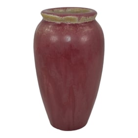 Fulper 1917-34 Arts And Crafts Pottery Pink Tan Flambe Ceramic Vase 583