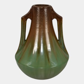 Fulper Art Pottery Copper Dust Flambe Green Ceramic Vase 572A
