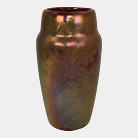 Weller Sicard 1900s Art Nouveau Pottery Iridescent Luster Ceramic Vase