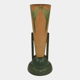 Roseville Futura 1928 Vintage Art Deco Pottery Table Leg Vase 410-12