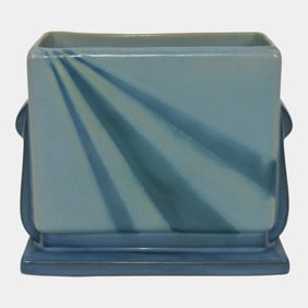 Roseville Futura 1928 Vintage Art Deco Pottery Sun Ray Planter Vase 81-5