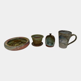 Merritt Island Vintage Art Pottery Ceramic Mug, Planter, Candle Holder and Bowl