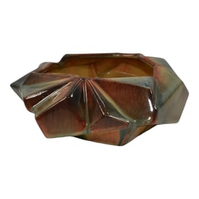 Muncie 1920s Vintage Art Reuben Haley Rombic Pottery Peachskin Ceramic Bowl 306