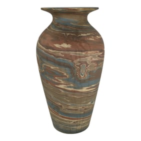 Niloak Mission Swirl 1910-24 Vintage Hand Made Pottery Brown 16.5" Floor Vase
