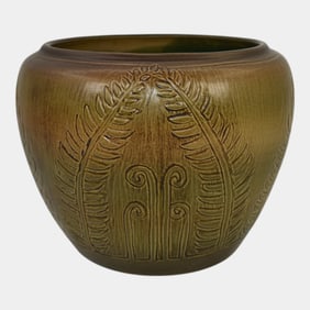 North Dakota School of Mines UND Vintage Pottery Fiddlehead Fern Vase Huckfield