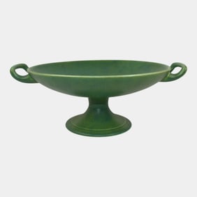 Pilkington Royal Lancastrian English Art Pottery Matte Green Compote Bowl