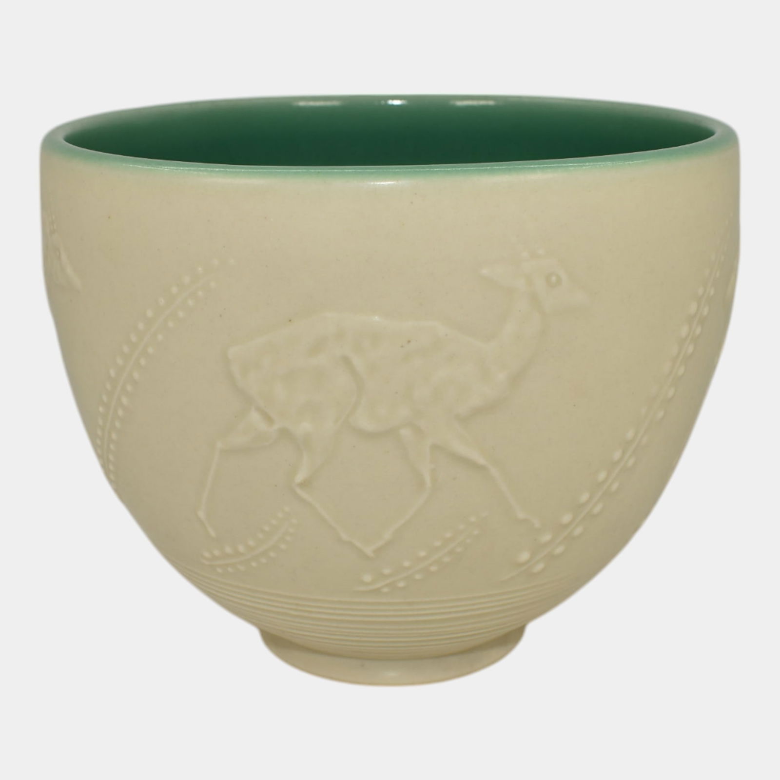 Rookwood 1928 Vintage Art Deco Pottery White Ceramic Antelope Vase 6052 (1 of 6)