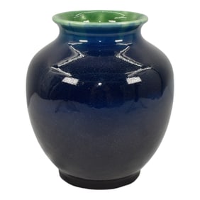 Rookwood 1932 Vintage Art Deco Pottery Blue Green Demonstration Vase