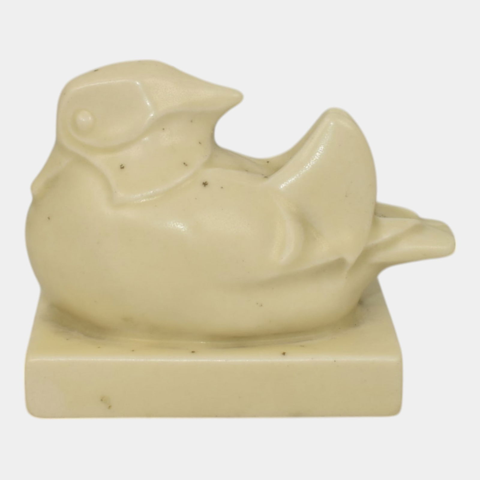 Rookwood 1933 Pottery White Mandarin Duck Paperweight Figurine 6409 (1 of 6)